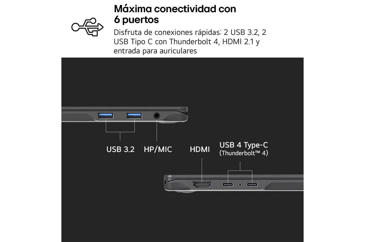 Portátil Lg Gram Pro 16z90ts G Intel Core Ultra 9 288v 48tops 32gb 1tb Ssd W11 16 "