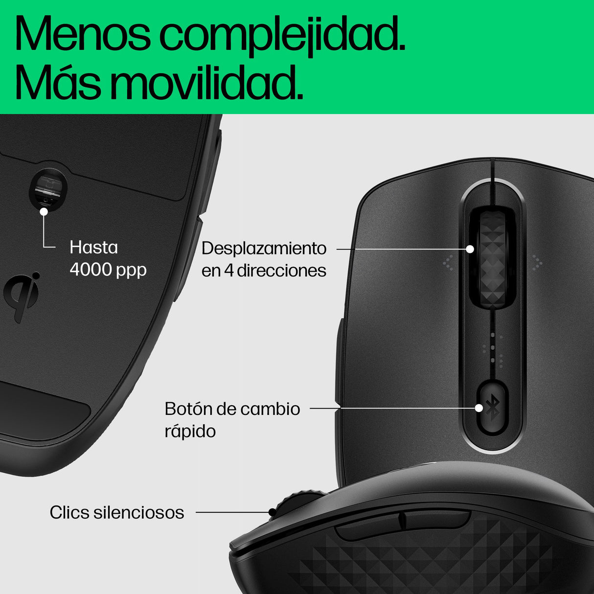 EAN 5715063525555 - HP 695 Qi-Charging Wireless Mouse ratón Oficina Ambidextro Bluetooth 4000 DPI imagen 5