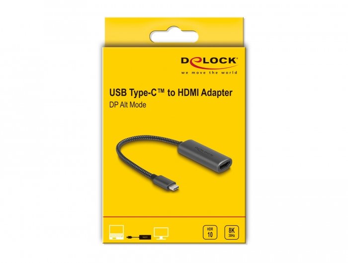 Delock Usb Tipo-C Adaptador A Hdmi (Dp Alt Mode) 8k Con Hdr Funktion Aluminium