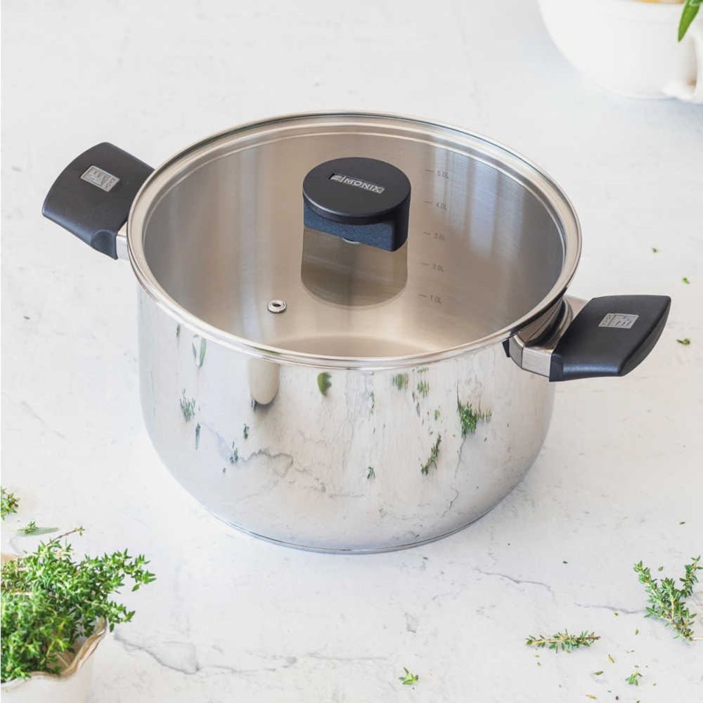 Olla Elite Inox Monix M240226 Ø26cm 8l Acero Inoxidable Apta Para Inducción