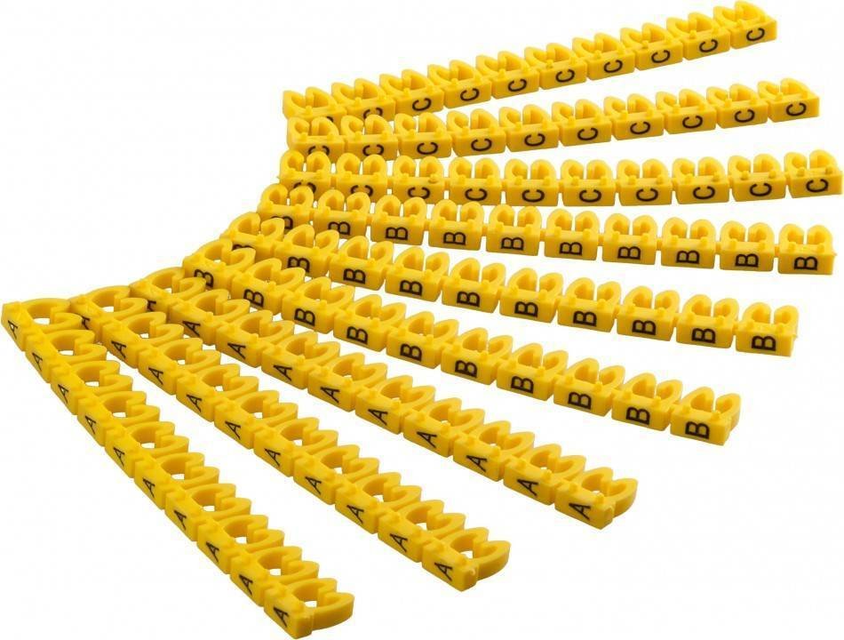 Goobay Kabelmarkierer Clips 4,0mm 72517 Buchstaben A-C Amarillo 3,8 Bis 5,9mm