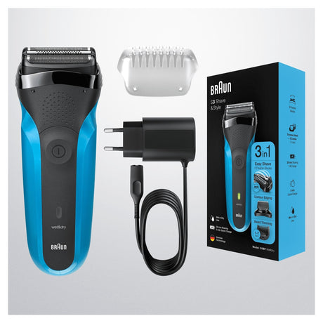 EAN 4210201276425 - Braun Series 3 310BT Máquina de afeitar de láminas Recortadora Negro, Azul imagen 5