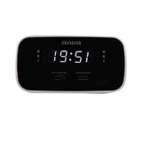 Reloj Despertador Con Radio Aiwa Cru-19 Black 2 Puertos Usb De Carga 5v 2.4a