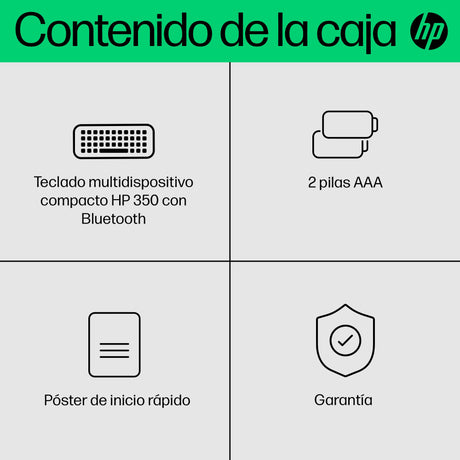 EAN 0196548516612 - HP 350 WHT Compact Multi-Device Keyboard teclado Hogar Blanco imagen 5