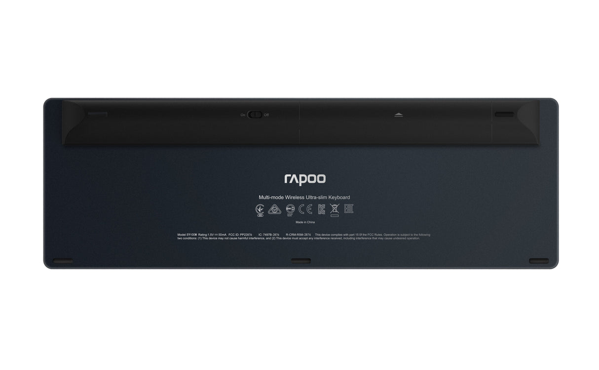 Teclado Rapoo Wireless Y Bluetooth E9100m Portugues 2.4ghz Bt 3.0 4.0 DiseãO Ultrafino Negro
