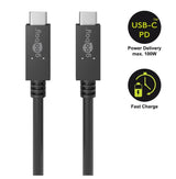 Wentronic 49254 Cable Usb 1 M Usb 3.2 Gen 2 (3.1 Gen 2) Usb C Negro