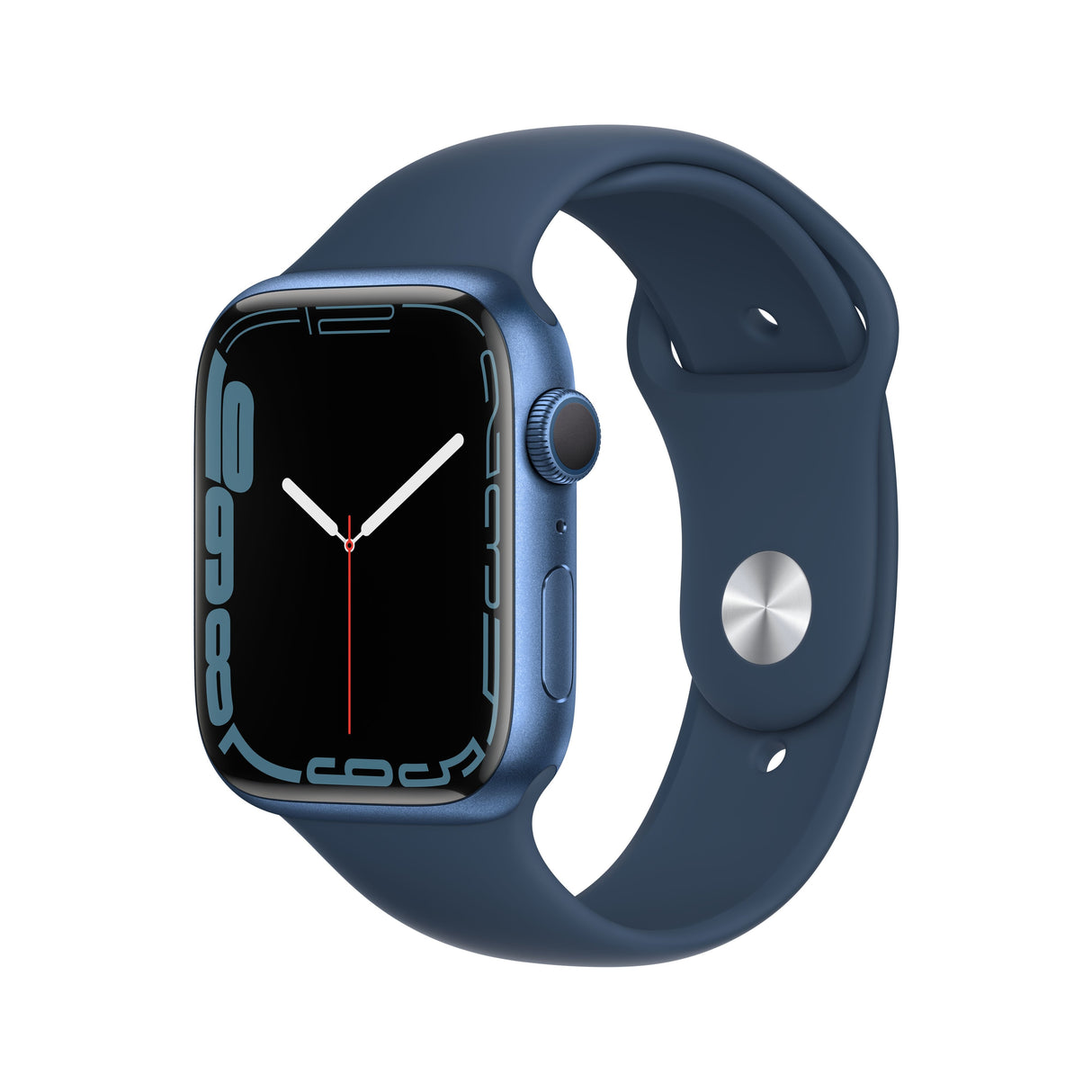 Apple Watch Series 7 Gps 45 Mm Caja De Aluminio En Azul Correa Deportiva Azul Abismo