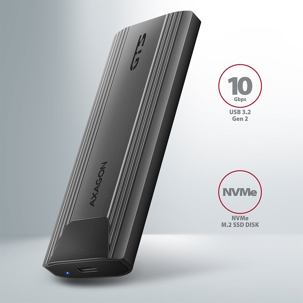 Axagon Eem2-Gtsa Caja Para Disco Duro Externo Caja Externa Para Unidad De Estado Sólido (Ssd) Gris M.2