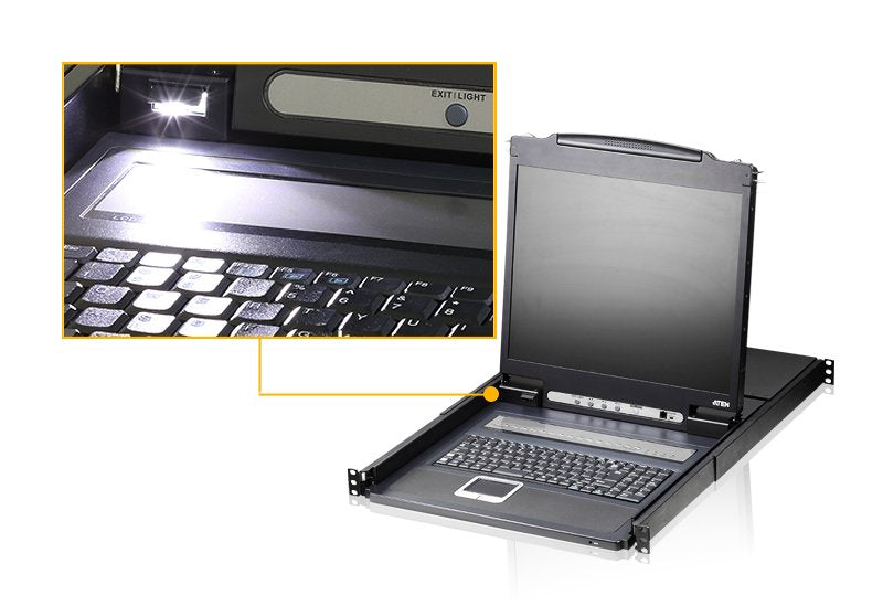 EAN 4710469343681 - ATEN CL1308N consola de rack 48,3 cm (19") Negro 1U imagen 2