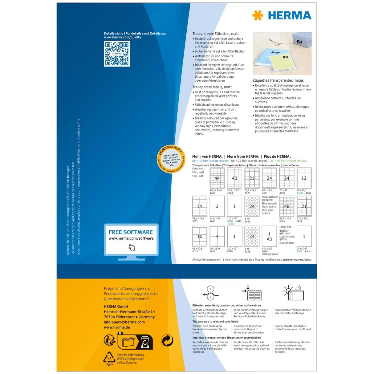 Herma 10783 Etiqueta De Impresora