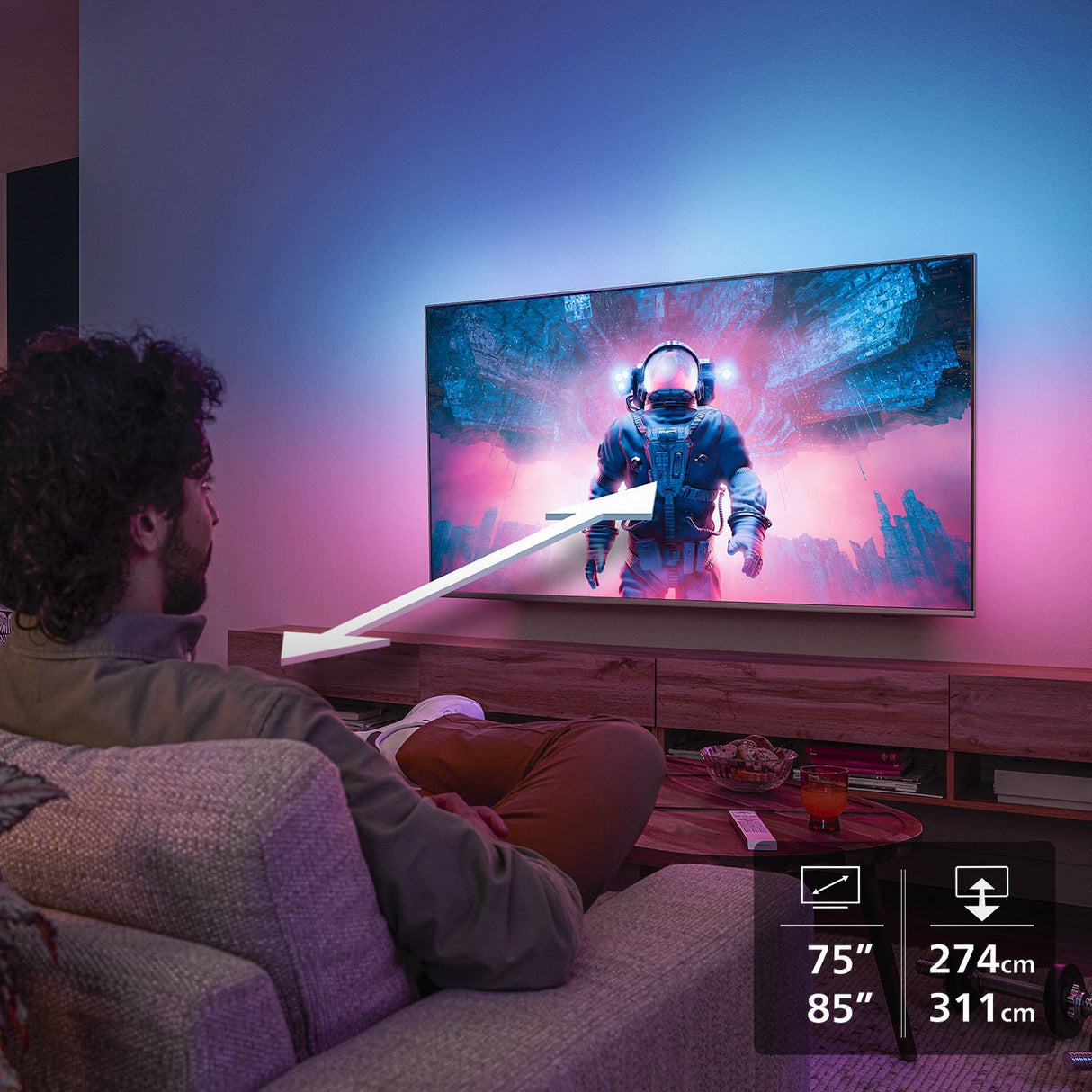 EAN 8718863046050 - Philips 8500 series 85PUS850012 2,16 m (85") 4K Ultra HD Smart TV Wifi Negro imagen 9