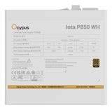Fuente De Alimentación  Ocypus Iota P850 Blanca (Blanco, 1x Gpu De Alta Potencia De 12 Pines, 3x Pcie, Gestión De Cables, 850 Vatios) Iota-P850-G1ffwh