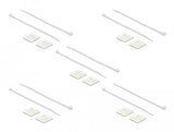 Base De Fijación De Delock 25 X 25 Mm Con Corbata De Cable L 300 X W 4.8 Mm White, 10 Pares 18834