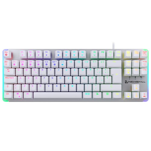 Newskill Teclado Gaming Optomecanico Gungnyr Tkl Pro Ivory. Rgb. Tenkeyless. Switch Gateron Intercambiable. Blanco