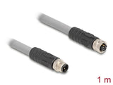 Delock M12 Cable L-Kodiert 5 Pin Stecker Zu Buchse Pur Schleppkettentauglich 1 M Grau