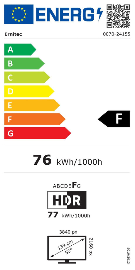EAN 5715063081211 - Ernitec 0070-24155 LED display 139,7 cm (55") 3840 x 2160 Pixeles 4K Ultra HD Negro imagen 2