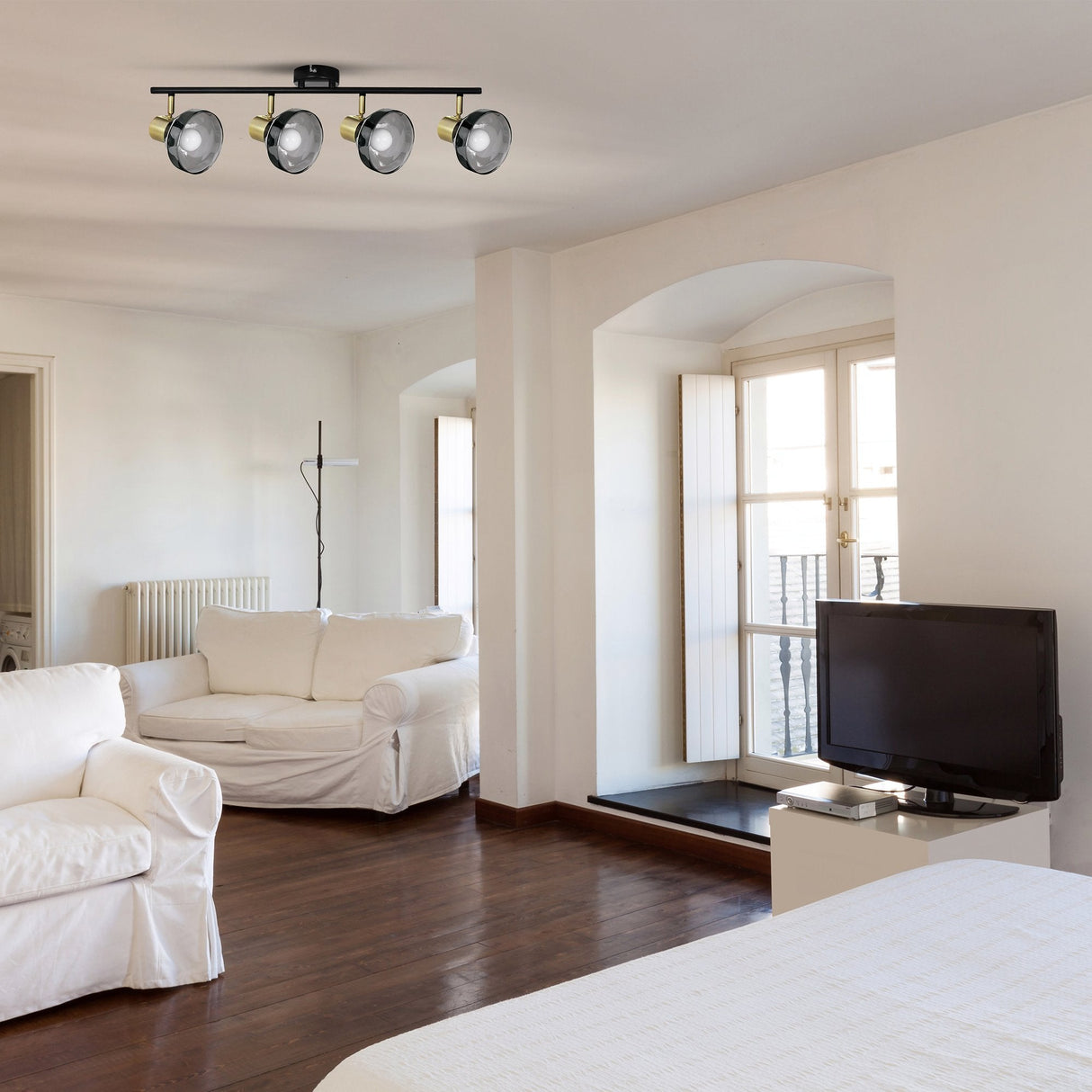 Activejet Lisa Lampara De Pared De Techo Doble Negra Y Dorada E14 Lámpara De Pared Para Sala De Estar