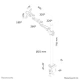 Neomounts By Newstar Fpma-D935pole70 Desk Mount Clamp Flatscreen 10-30" Tilt Swivel Rotatable Vesa 75x75 100x100mm 12kg Pivot
