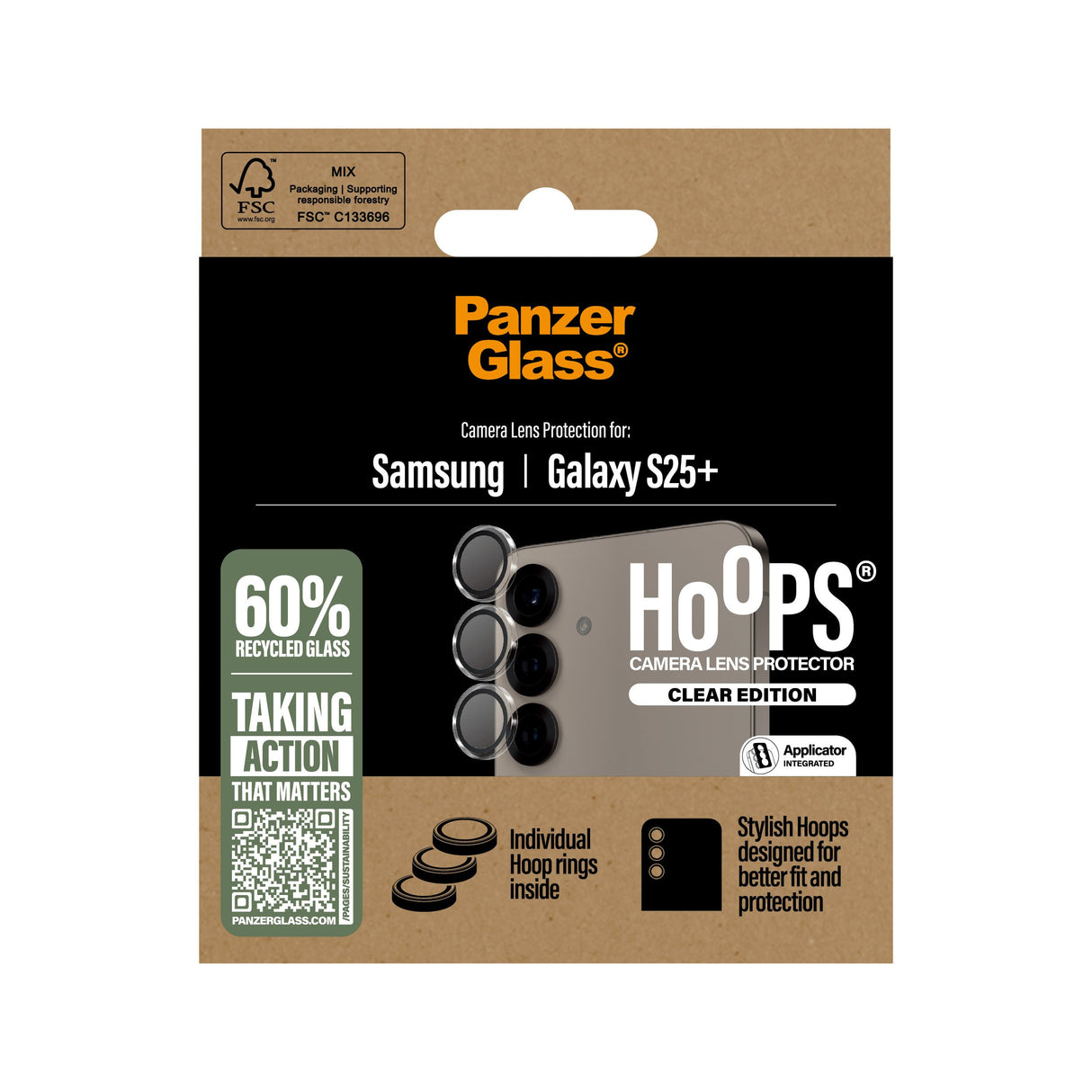 EAN 5715685017124 - PanzerGlass ® Hoops® Camera Lens Protector Transparent Samsung Galaxy S25+ Protector de pantalla 1 pieza( imagen 3