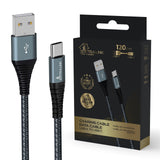 Extralink Smart Life 15w, Usb-A - Usb-C, 120cm, Nylonowy Oplot, 5v 2.4a/3a, Negro