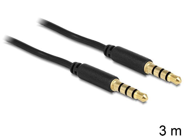 Delock Cable Jack 3,5 Mm 4 Pin Macho > Macho 3 M Negro