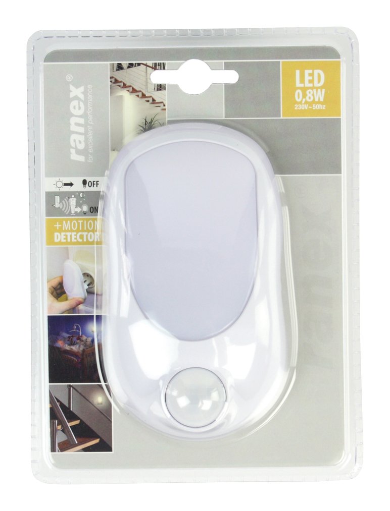 Luz De Noche Con Sensor De Movimiento Smartwares 10.013.04 0.4w Blanca