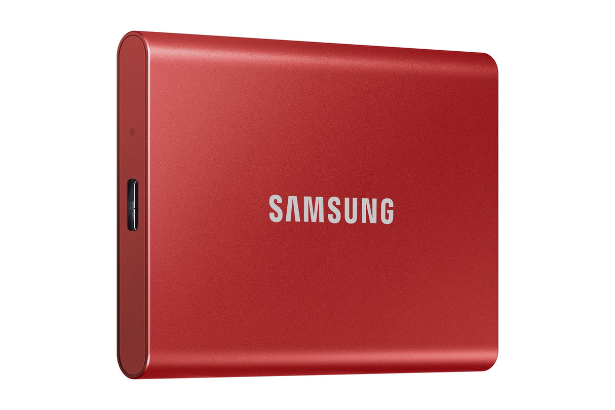 Disco Externo Ssd Samsung 500gb Portable T7 Usb3.2 Gen.2 Mettalic Red Extern Kit