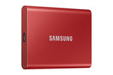Disco Externo Ssd Samsung 500gb Portable T7 Usb3.2 Gen.2 Mettalic Red Extern Kit