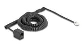 Delock Telefoncable   Spiralcable Rj11 Stecker Zu Rj45 Buchse Schwarz 10 M