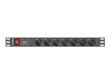 Lanberg Regleta  16a - 7 Schuko Rack 1u Para Armario 19\1 Pdu-07f-0200-Bk