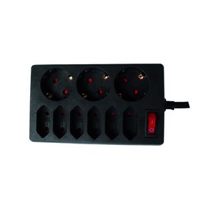 EAN 4006341663559 - REV 00250171 base múltiple 9 salidas AC Interior Negro imagen 1
