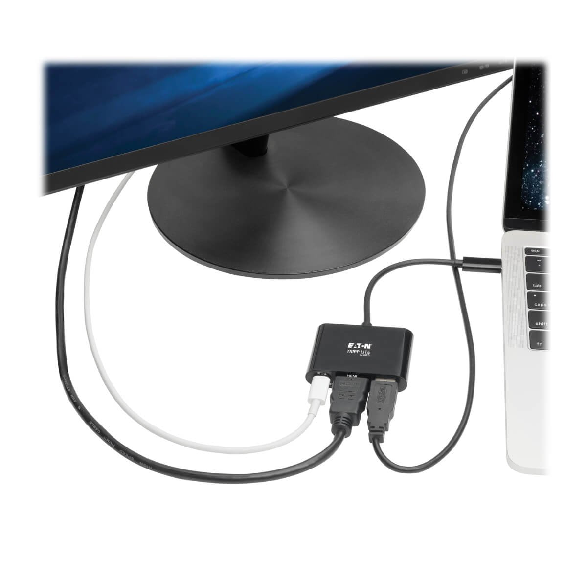 Tripp Lite U444-06n-H4ub-C Adaptador Usb-C A Hdmi 4k Con Puerto Usb-A Y Carga Pd, Hdcp, Negro