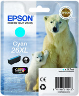 Tinta Original Epson  26xl Cyan Para  Expression Premium Xp-510, 520, 600, 605, 610, 615, 620, 625, 700, 710, 720, 800, 810, 820