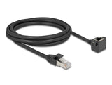 Netzwerk Verlängerungscable Rj45 Stecker Zu Rj45 Buchse 90° Gewinkelt Cat.6 F Utp 2 M Schwarz