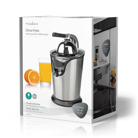 EAN 5412810408900 - Nedis KAJC200SR exprimidor Exprimidor eléctrico con brazo 100 W Aluminio, Negro imagen 9