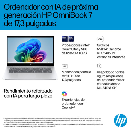 EAN 821844741849 - HP OmniBook 7 Laptop Next Gen AI 17-dc0001nsx Copilot+ PC Intel Core Ultra 5 226V Portátil 43,9 cm (17.3") imagen 11