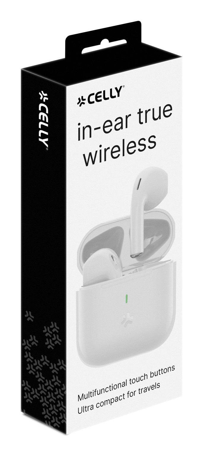 Auriculares Celly Compact True Wireless Stereo (Tws) Usb Tipo C Bluetooth Blanco