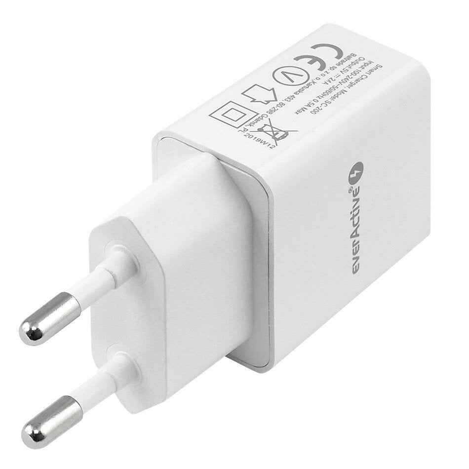 Everactive Sc-200 Cargador 1xusb Sc200 2,4 A Blanco