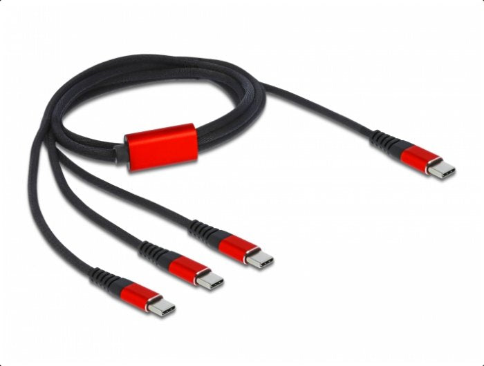 Delock Cable De Carga Usb 3 En 1 Usb Type-C  A 3 X Usb Type-C  De 1 M