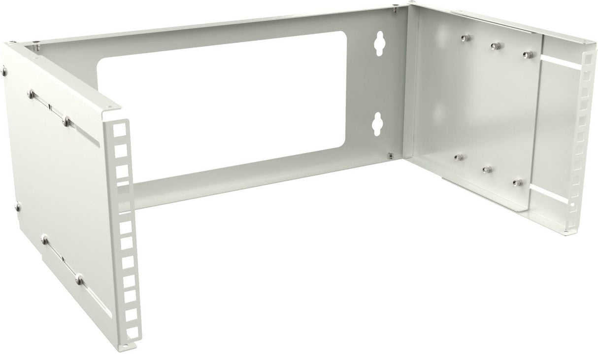 19" 4u Adjustable Depth Open  Frame Rack Wall Mount - White