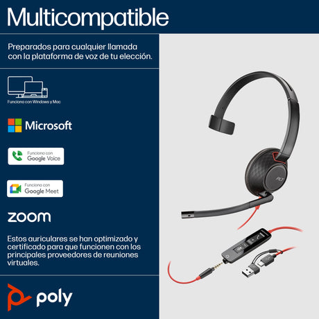 EAN 0197498429427 - HP Poly Blackwire 5210 Monaural USB-C Headset +3.5mm Plug +USB-C/A Adapter Alámbrico Diadema Oficina/Cent imagen 6