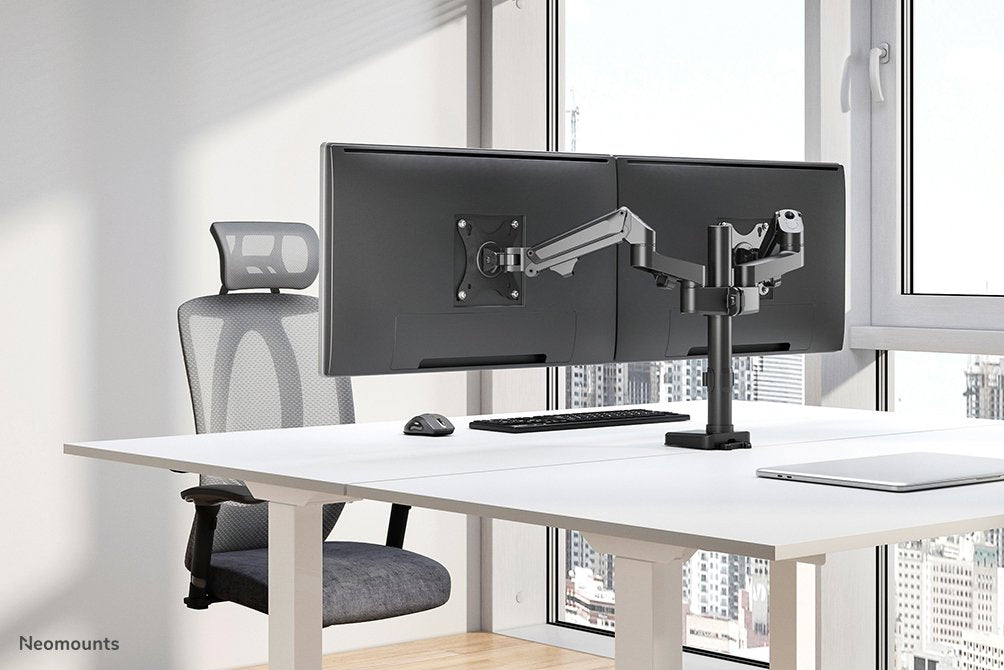 Neomounts Soporte De Escritorio De Movimiento Completo Para 2 Pantallas De 17-27" 7kg Ds70-750bl2