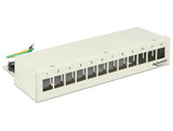 Keystone Desktop Patchpanel 12 Port Grau