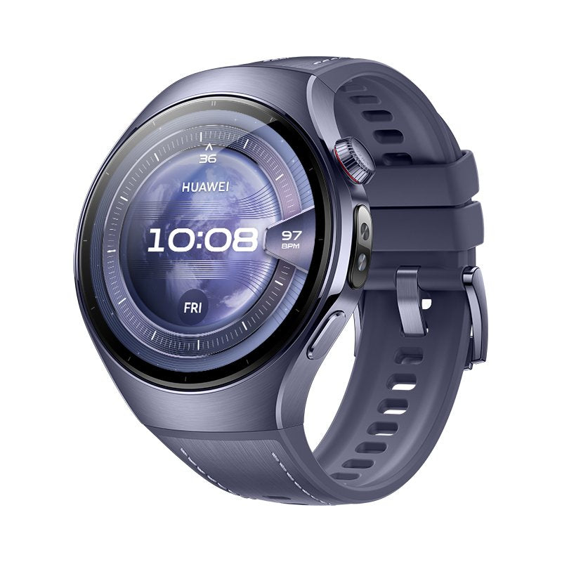 Smartwatch Huawei Watch 5 (46mm), Fluorelastomer Purple Azul Strap, Titanium Body, Rates-L39l