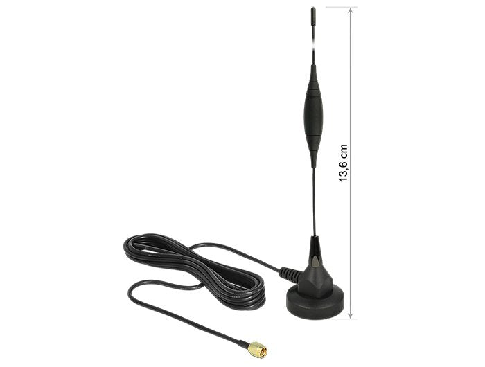 Delock Antena Gsm Umts Sma 5 Dbi Omni Starr Negro Magn. 3 M