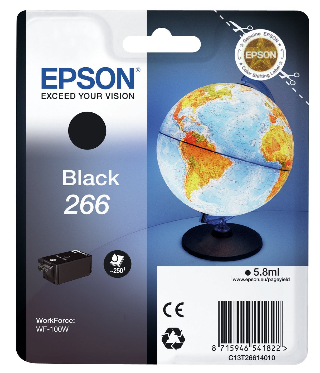 Epson Singlepack Black 266 Ink Cartridge With Rf  Para Workforce Wf-100w