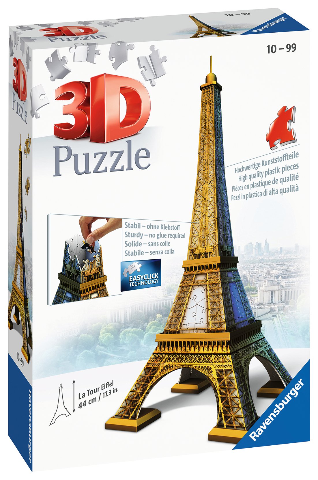 Ravensburger - 3d Puzzle Tour Eiffel, París, Serie Midi Monumentos, 216 Piezas