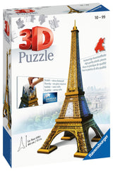Ravensburger - 3d Puzzle Tour Eiffel, París, Serie Midi Monumentos, 216 Piezas