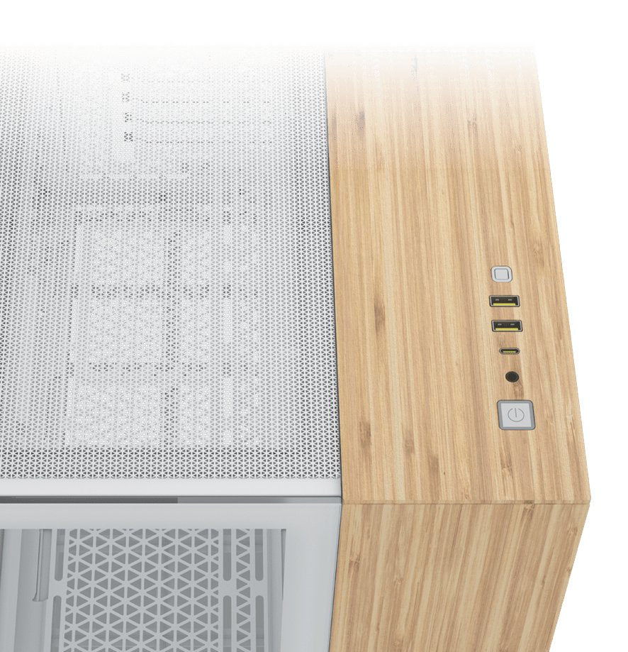 Caja Pc Corsair Cc-9011288-Ww  Midi Tower Bamboo, Blanco