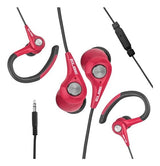 Auriculares Deportivos Elbe Au-107-Mic Con Micrófono Jack 3.5 Rojo Y Negro